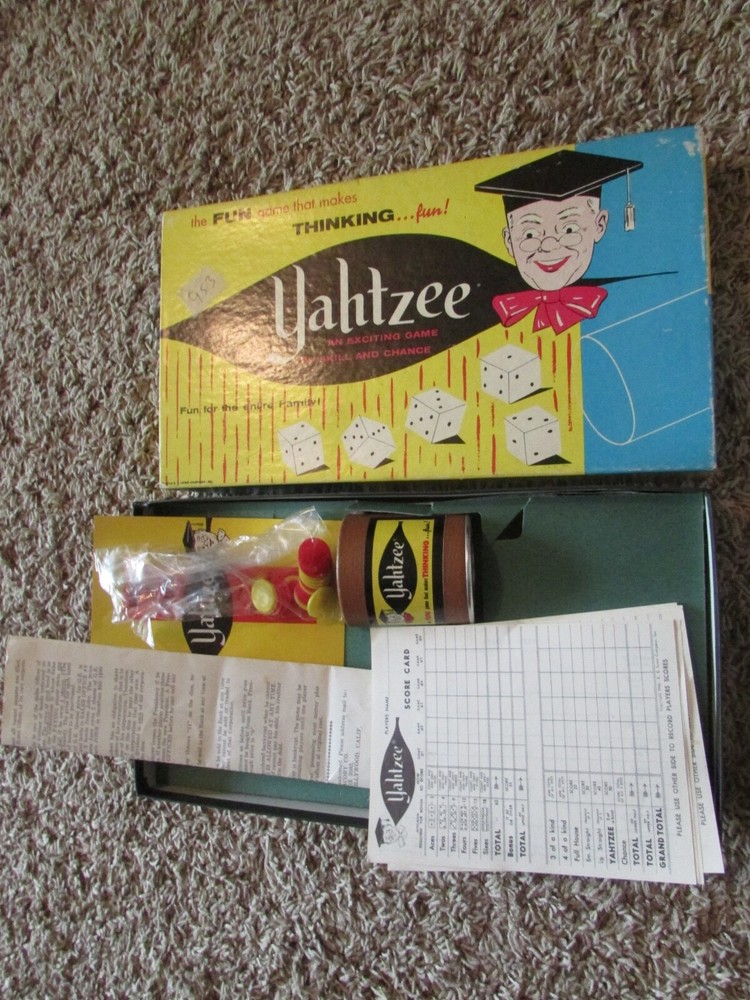 Vintage Yahtzee Dice Game from 1962