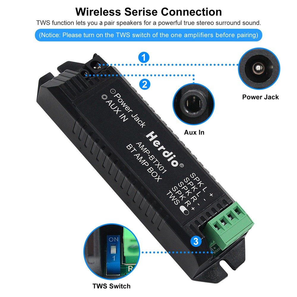 Herdio 4 Pack 4" Bluetooth Ceiling Speakers 320W Home Audio System Indoor