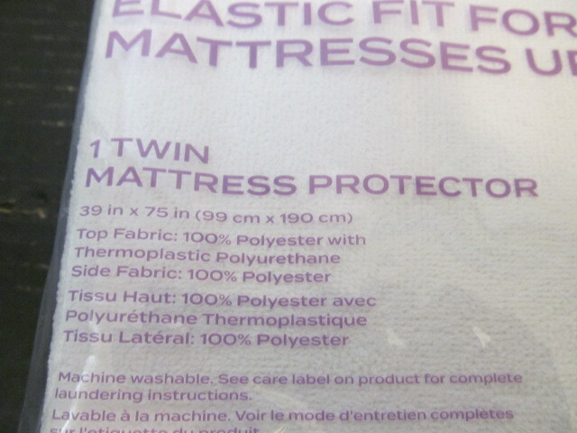 Therapedic Terry Waterproof Mattress Protector, Twin Size, White