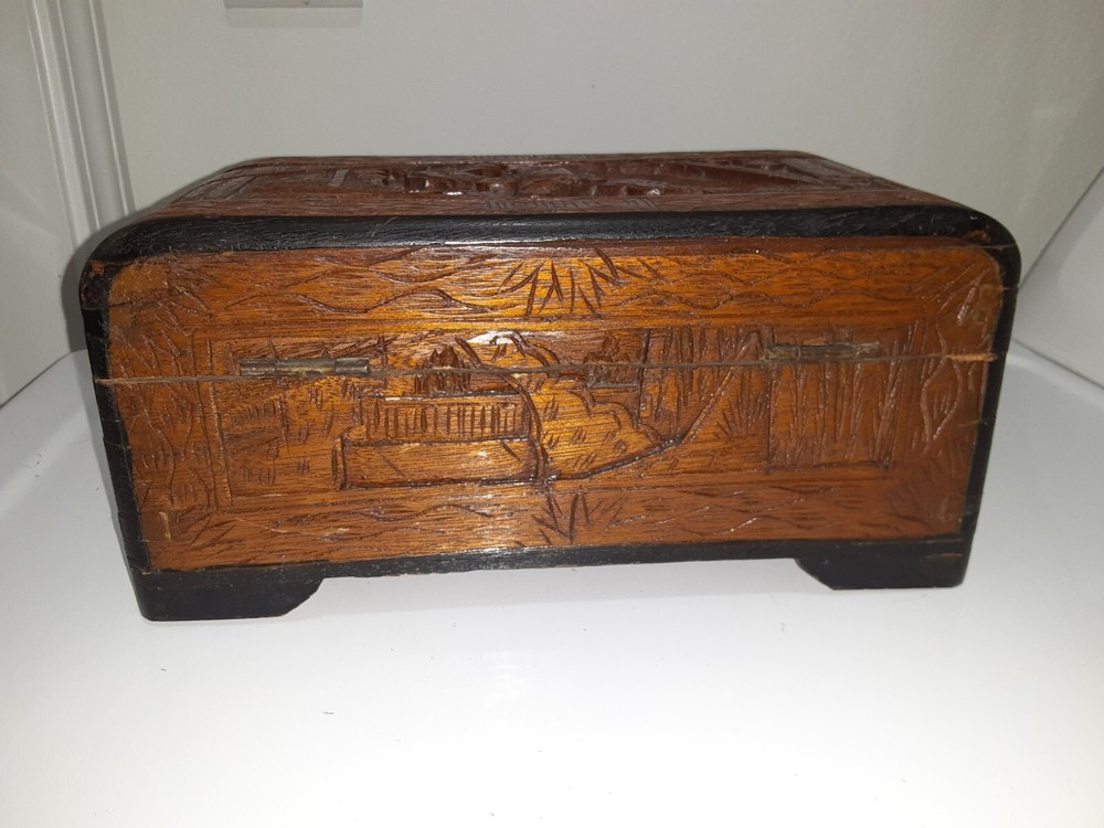 Vintage Small Hand Carved Chest