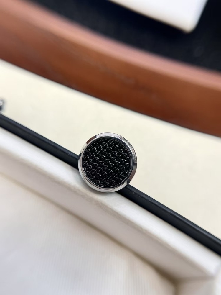MONTBLANC Cufflinks stainless steel With Black Hexagonal Copper Pattern