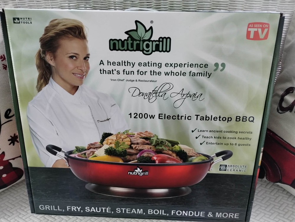 Nutrigrill 1200W Multi-Use Electric Tabletop Grill with Complete Cooking Set