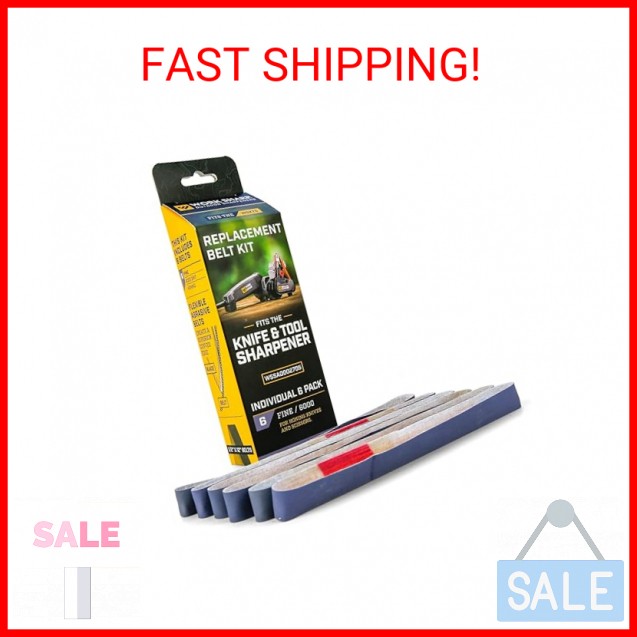 Work Sharp Knife & Tool Sharpener 6000 Grit Fine Replacement Belt Kit WSSA000270