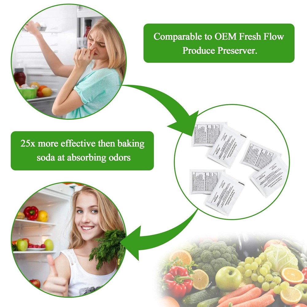 W10346771A Refrigerator Produce Preserver Replacement (6 Packets-3 Pack)