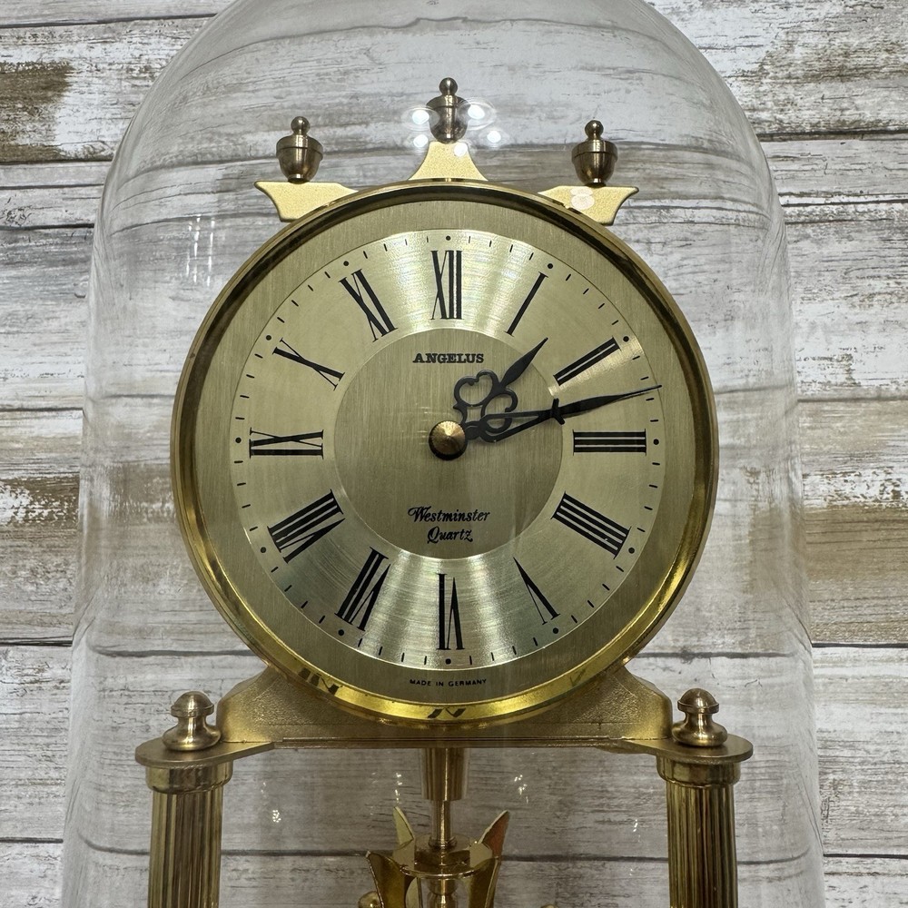 Vintage Angelus Anniversary Some Gold Tone Working Clock