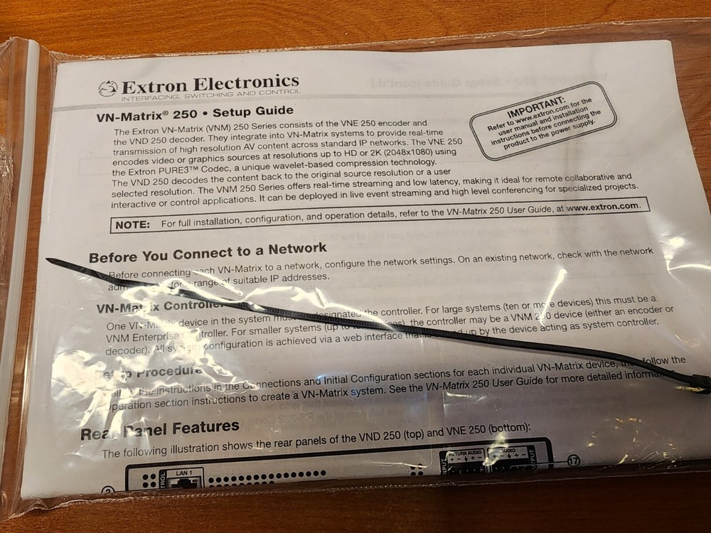 NEW EXTRON VND-250 Decoder HDMI, Audio, USB K&M REAL-TIME STREAMING 60-1275-01