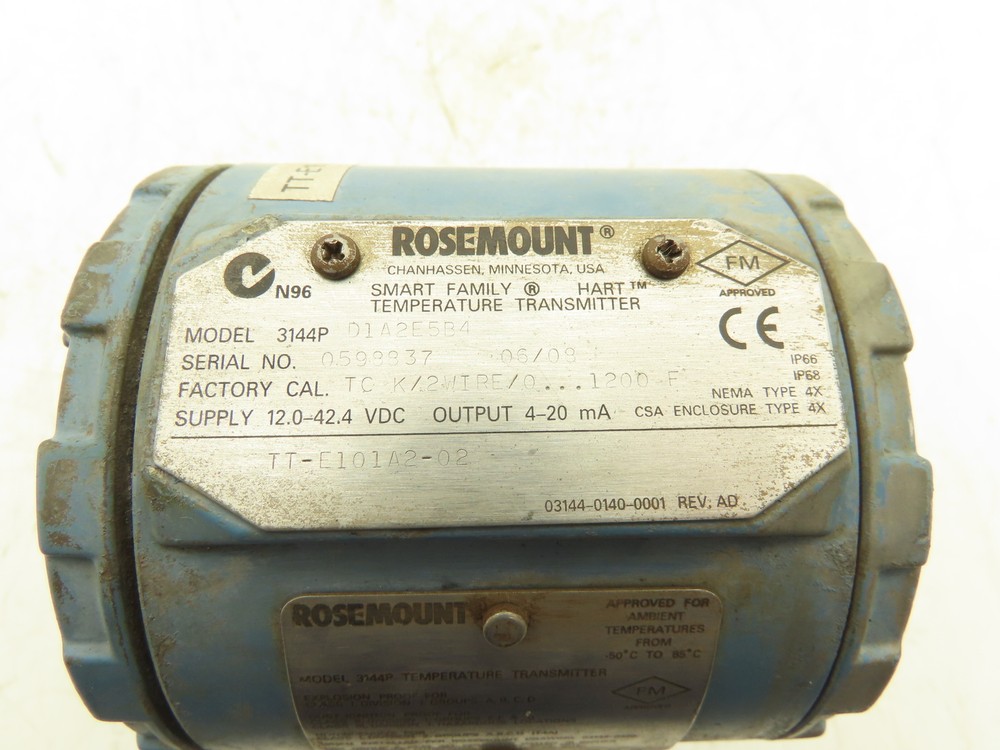 Rosemount 3144PD1A2E5B4 Hart Temperature Transmitter 1200°F