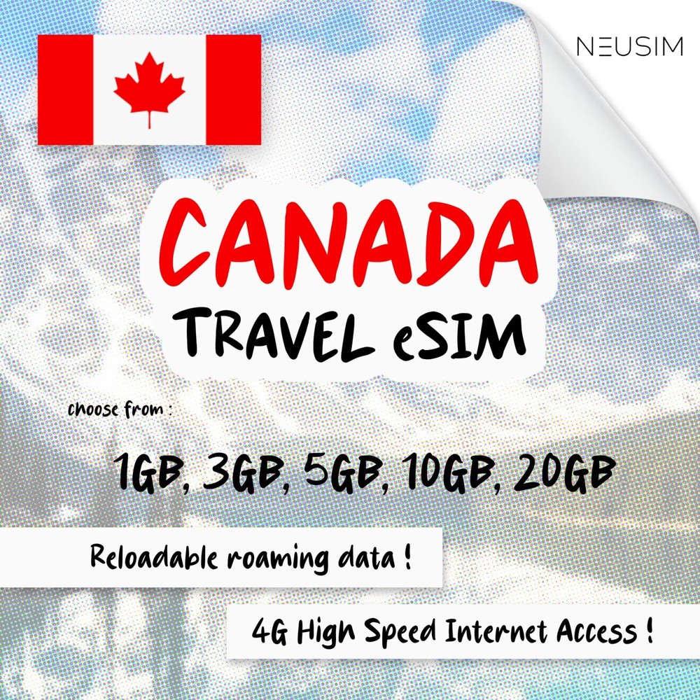 NeuSIM Canada eSIM 1-3GB Data | Same Day DELIVERY!