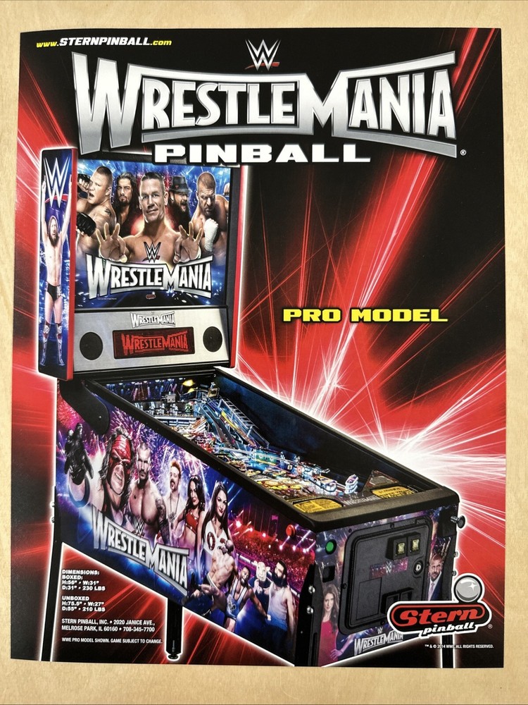 Stern Wrestle Mania Pinball Flyer