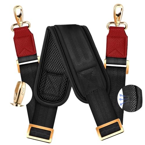 Universal Bag Strap with Ultra-thick Fixed Breathable Pad 60" Black Red
