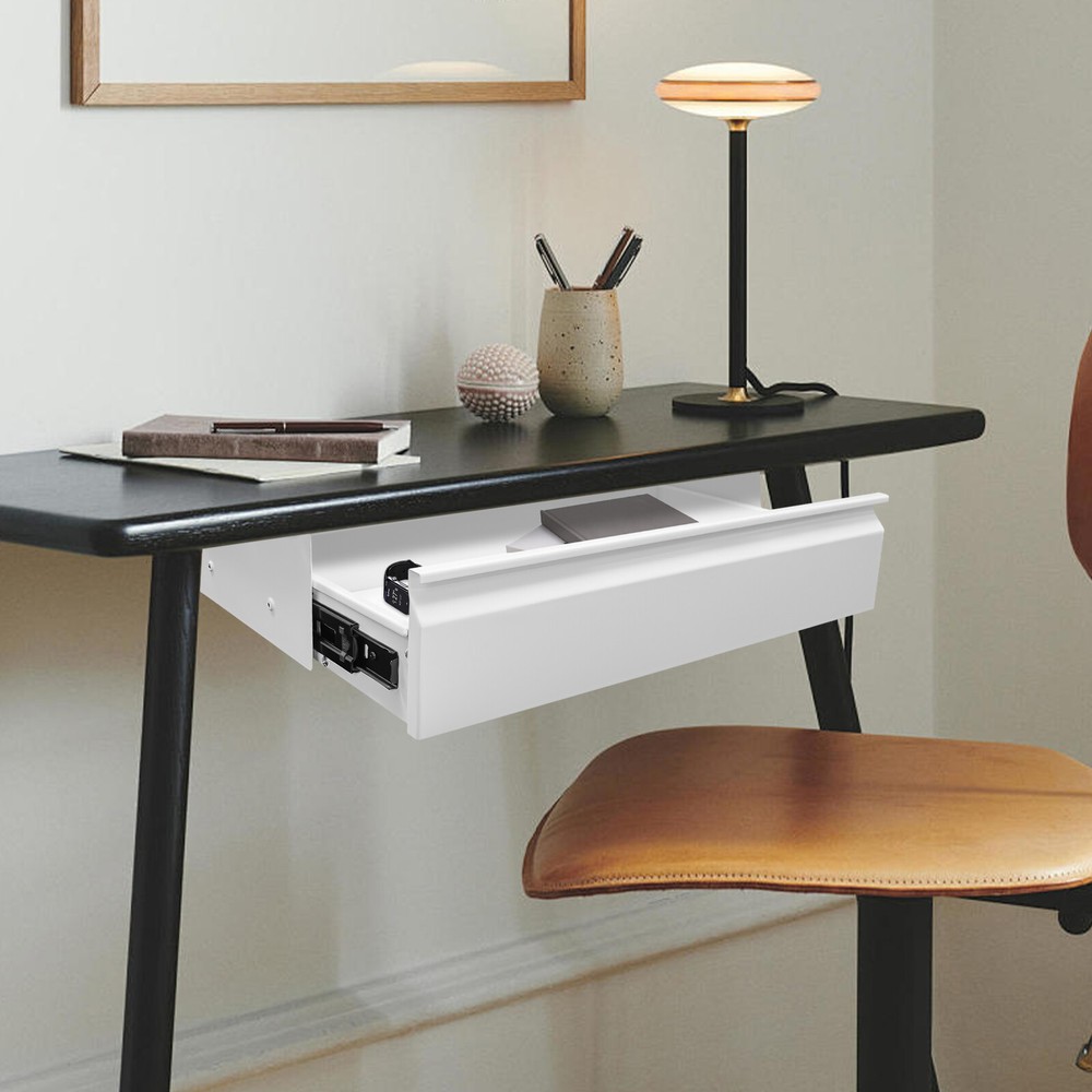 Under Desk Sliding Pull-Out Storage Drawer - Space Saver for Workstations