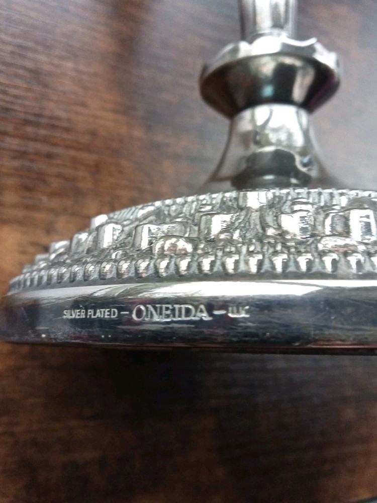 Vintage Oneida Silver Plated Three Arm Candelabra