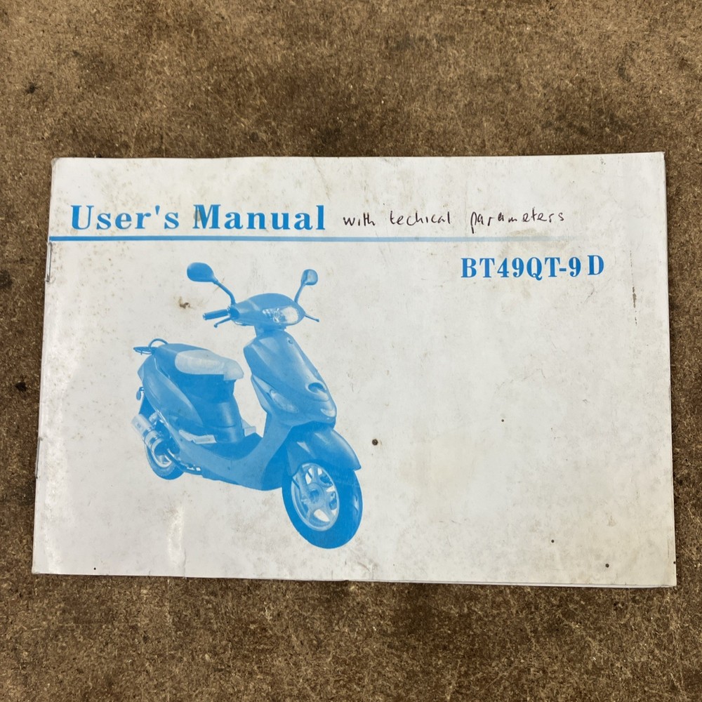 Users Manual for Scooter For Baotian BT 49 QT- 9D & technical Parameters