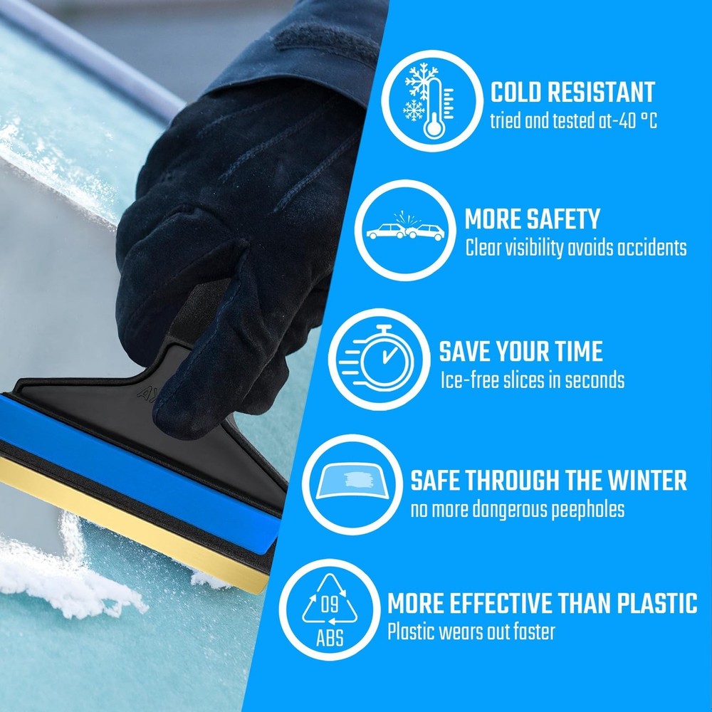 Car Ice Scraper Brass Blade 14,5 inch 2 Pack Ice Scraper Long Handle Ice Scra...