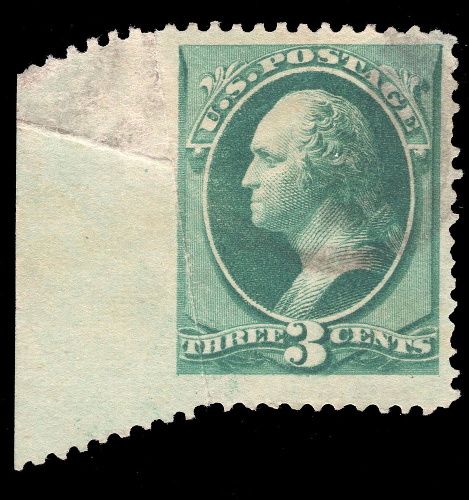 MOMEN: US STAMPS #158 VAR. FOLDOVER IMPERF USED LOT #72549