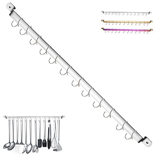 Kitchen Utensil Rack With 14 Hooks rail Rack Kitchen Organizer for Hanging knife