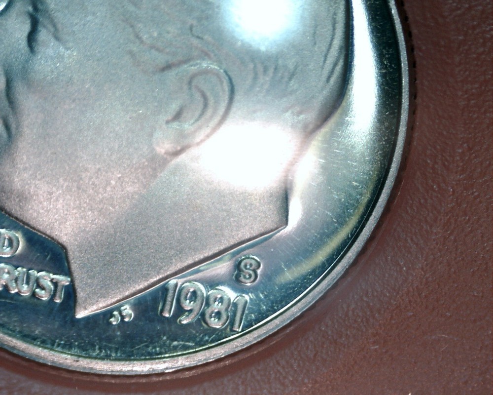 1981-S Type 2-flat "S" Proof Roosevelt dime.