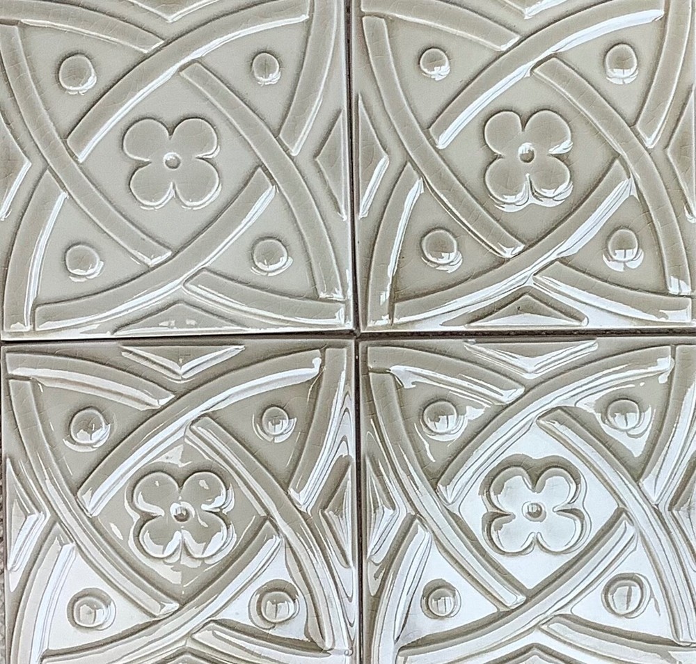 Pratt & Larson Handmade Decorative Relief Tiles 4 pcs  6 x 6”