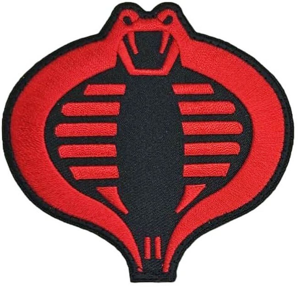 Cobra Embroidered Tactical Morale Patch | 2PC 3.5" HOOK BACKING (RED)
