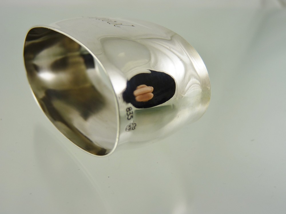PLAIN OVAL NAPKIN RING SILVER .835 BY GERMAN MB "GERHARD'