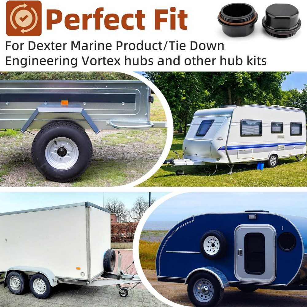 21-261 Hub Dust Cap Replacement For Dexter/Tie Down Vortex Hubs 5 Lug Not 6 Lug