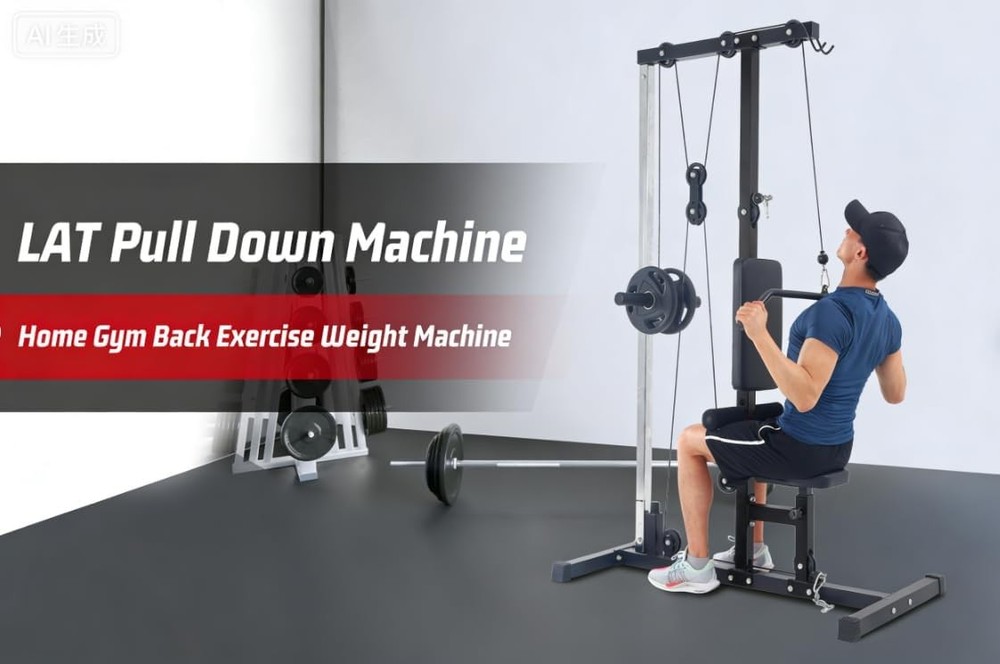 Home Gym LAT Pulldown Machine Row Cable Machine Tower Leg Hold Down 400LBS Back