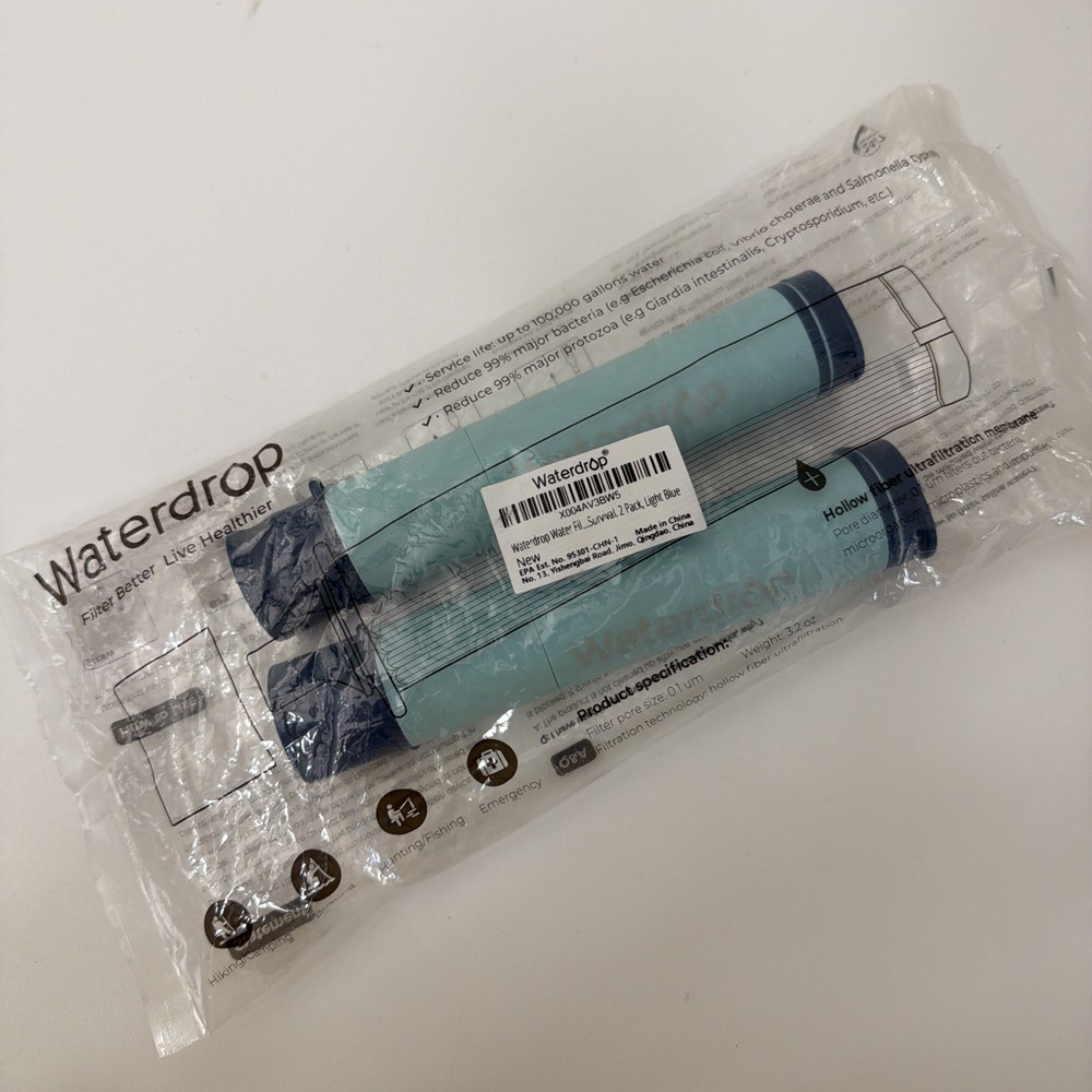 Waterdrop Gravity Water Filter Straw Camping Hiking Drinking Filtration System