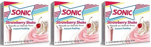 Sonic Instant Pudding & Pie Filling Strawberry Shake 3 Pack