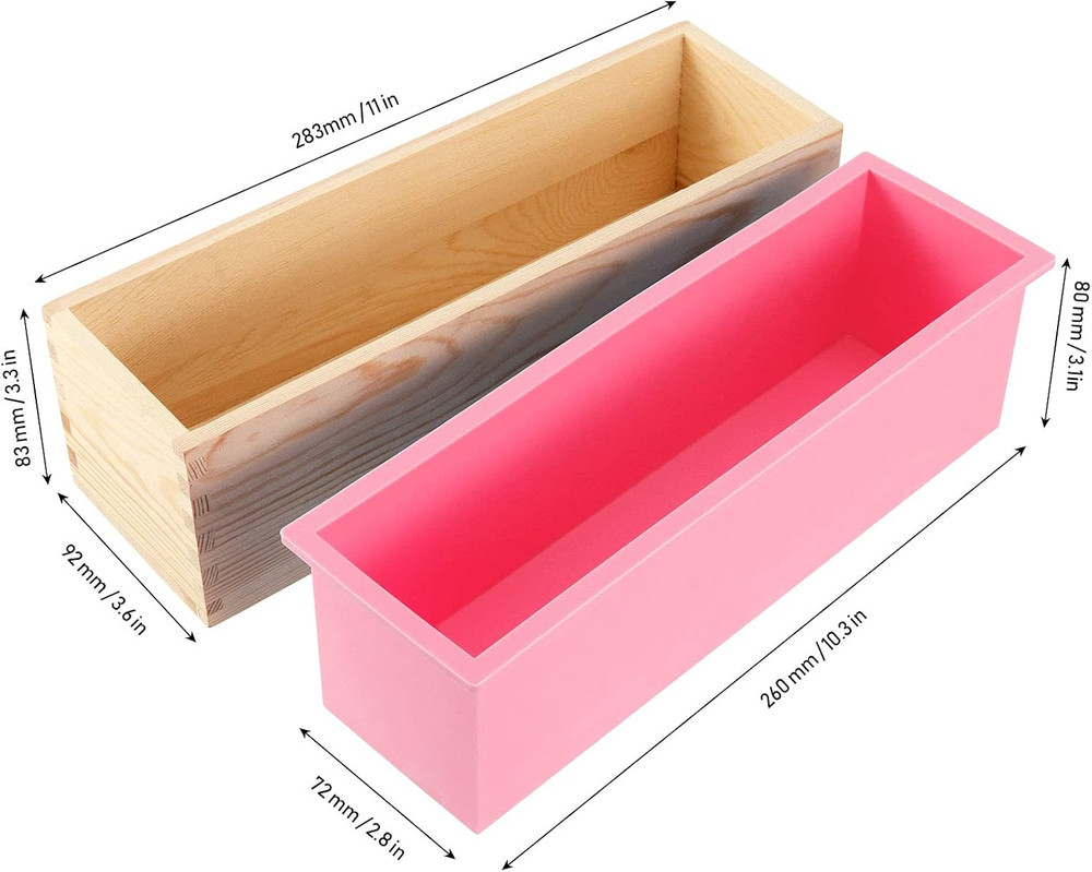 3 Set 42 Oz Silicone Soap Loaf Mold, Flexible Rectangular Silicone Soap Mold wit