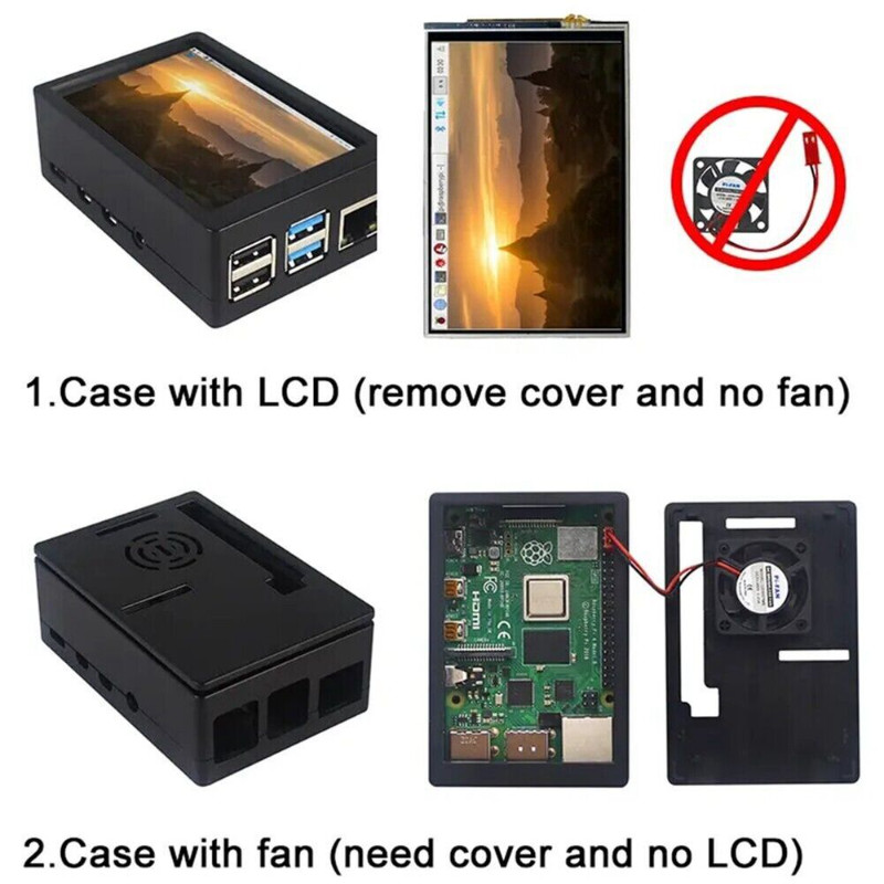 Host Pi 4B Ubuntu System With Case 3.5 Inch Kali Linux System LCD Display 2023