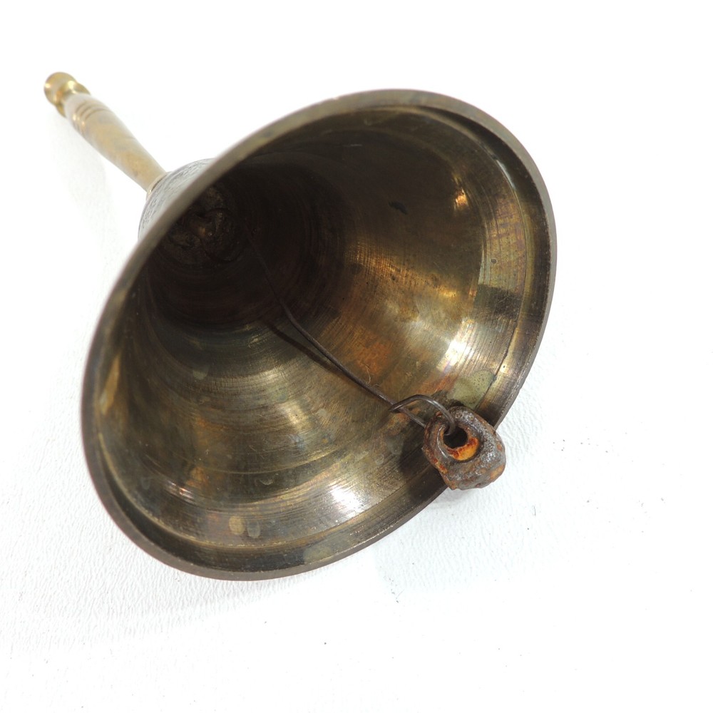 Solid Brass Table Service Bell Ornate Design 6 1/2 x 2 3/4"