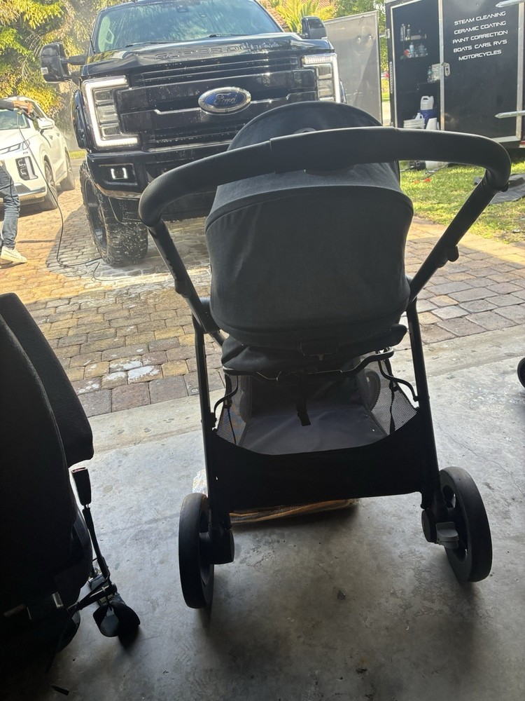 Graco Black Blue Stroller Frame & Seat Folding Basket Adjustable Handles Single