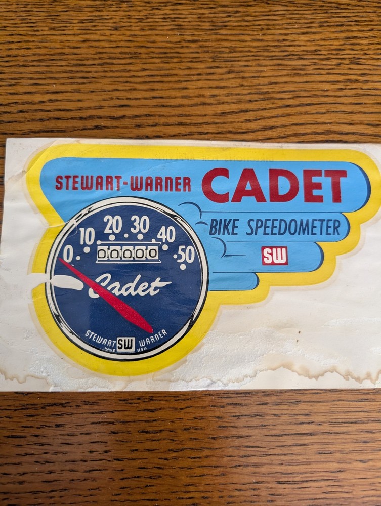 Vintage Bendix Stewart Warner Cadet Bicycle Waterslide Decals