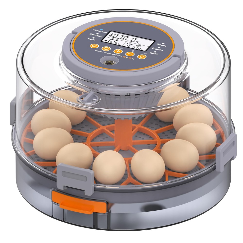 12 Egg Incubator with Automatic Egg Turning and Humidity Control, Intelligent...