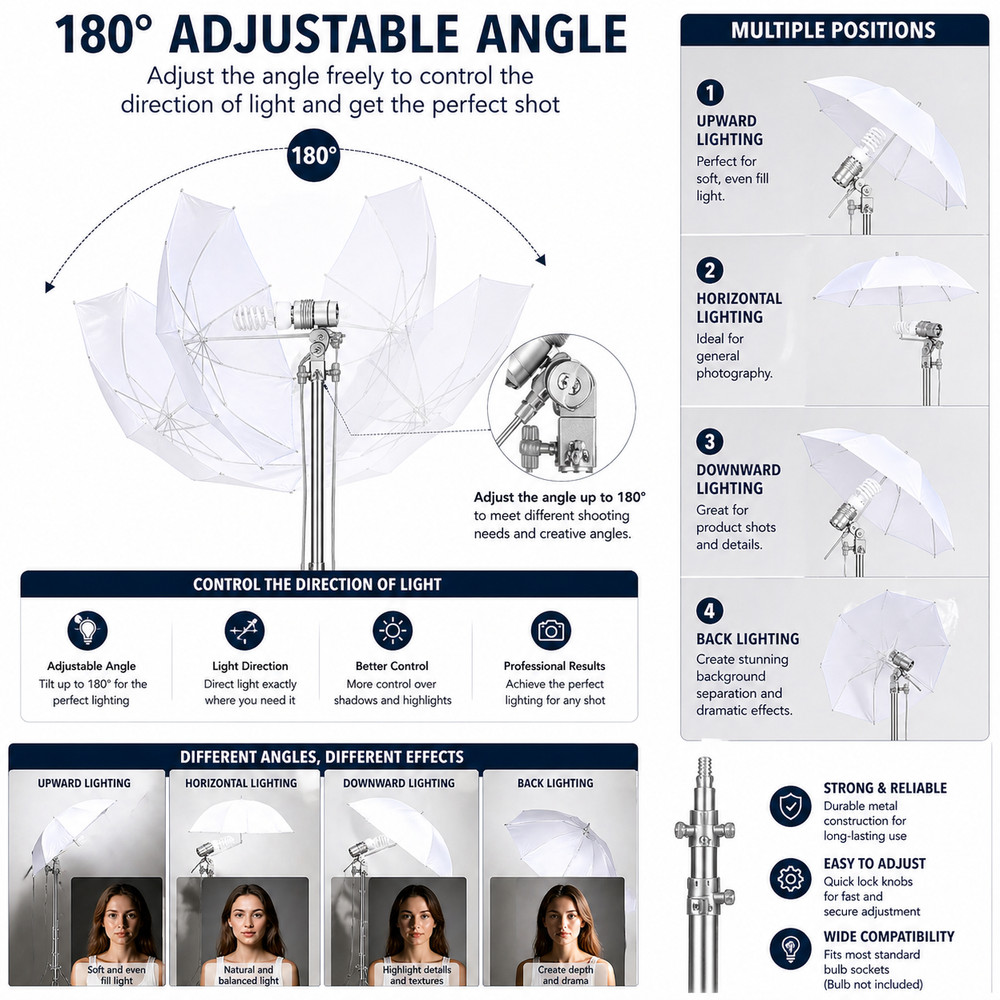 Photography Umbrella 33" Soft Light Diffuser Studio Flash Reflector White