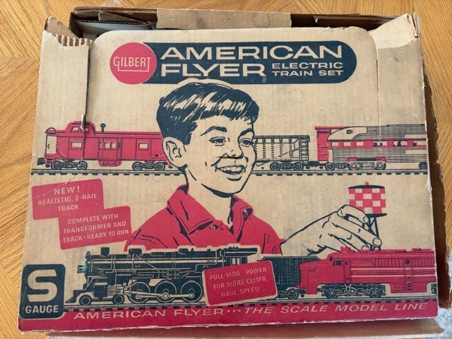 1960s Gilbert American Flyer S Gauge Train Set #20239 Box Track Pull-Mor