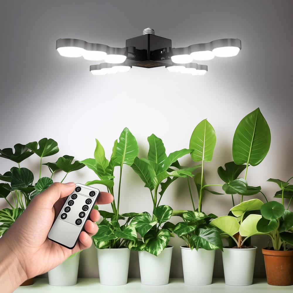 SANSI Grow Light Full Spectrum 40W/80W Dimmable Folding Wings Panel Light Remote