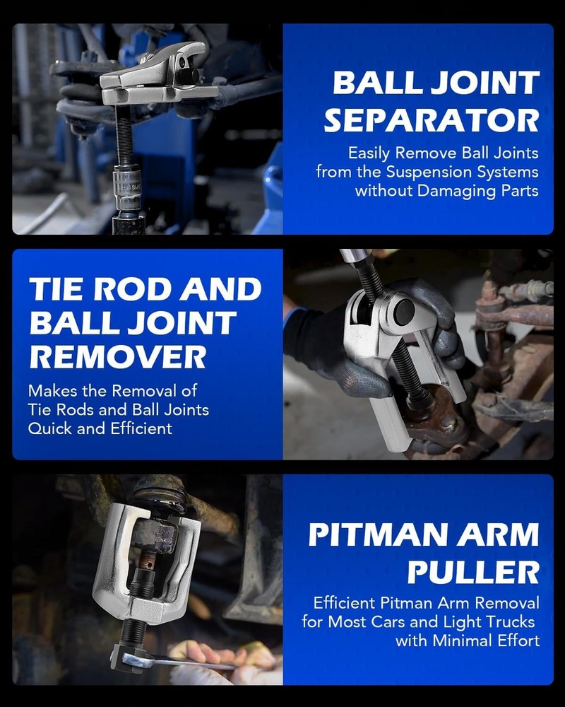 5-in-1 Ball Joint Separator Pitman Arm Puller Tie Rod End Remover Tool Set Front