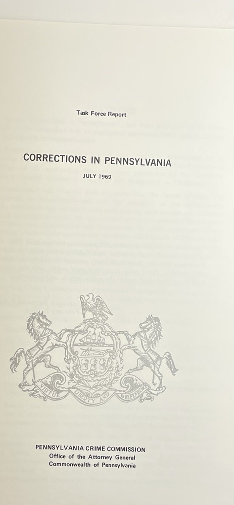 1969 PA Crime Commission Task Force Reports Corrections Alcohol Justice