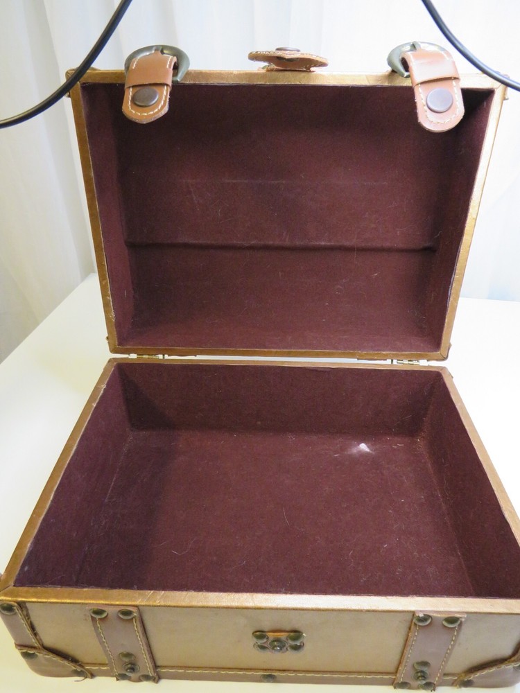 Faux lather small treasure chest