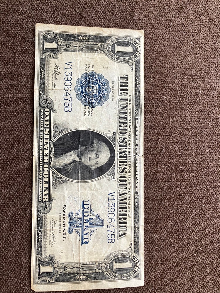 1923 $1 ONE SILVER DOLLAR CERTIFICATE