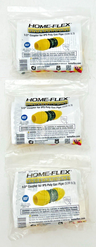 HOME-FLEX (3) 1/2" COUPLERS, TRACER WIRE, (2) THREADED TRANSITIONS & 100' PIPE