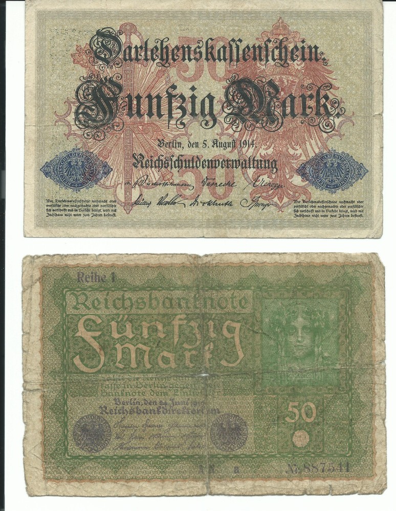 50mark notes: 1914 and 1919