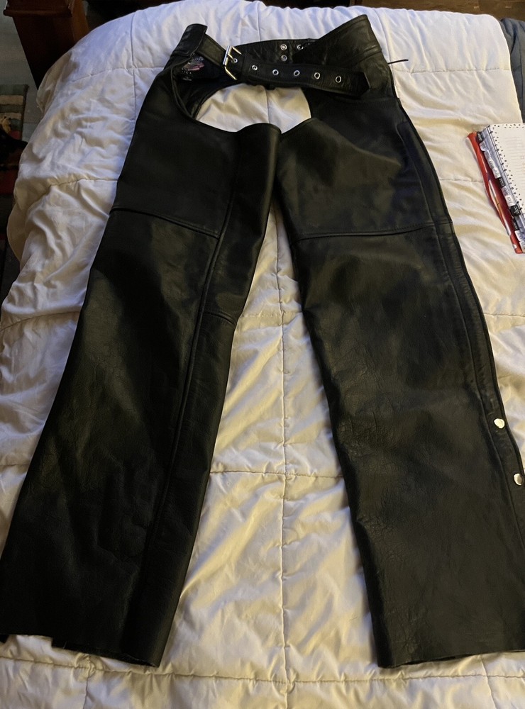 Women’s Motorcycle Leather Chaps, Size Small