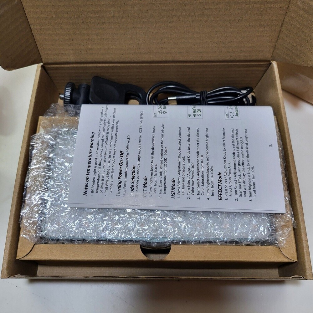 Zecti Rgb Video Light New Open Box