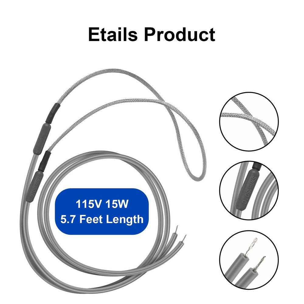 SH201 Drain and Door Braided Aluminum Heater for Samsung and most supco refri...