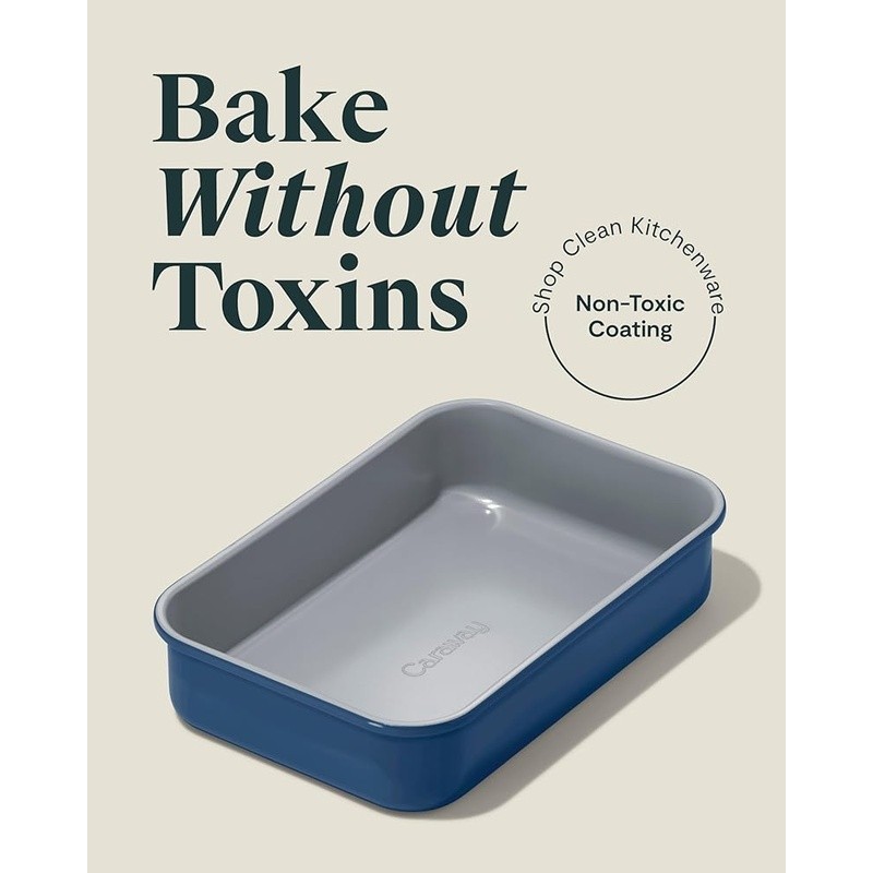 Non-Toxic Ceramic Bakeware Small Rectangular Pan Oven Safe Easy Cleanup Durable
