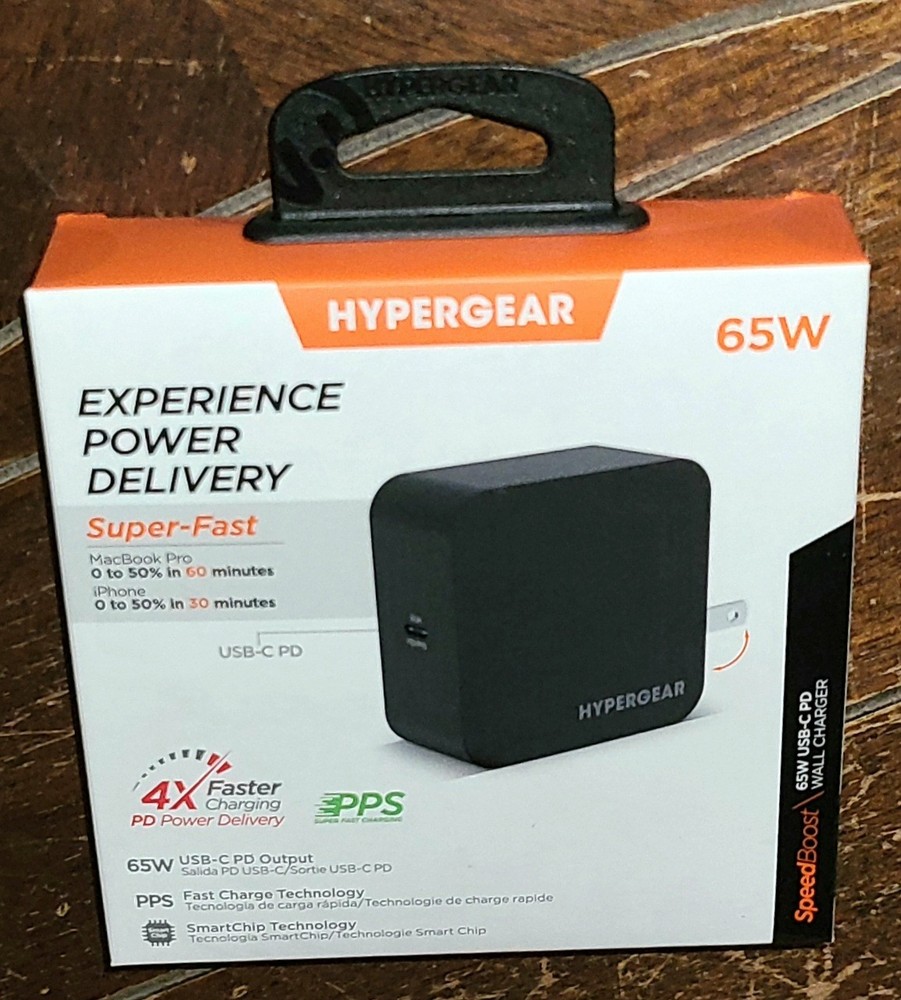 Hypergear *Black* SpeedBoost 65W USB-C PD Wall Charger