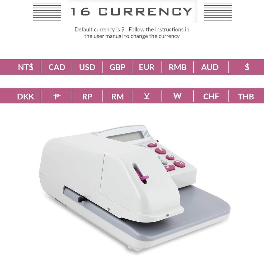 Electronic Check Writer with 12-Digit Display – Secure Printing for All Curre...