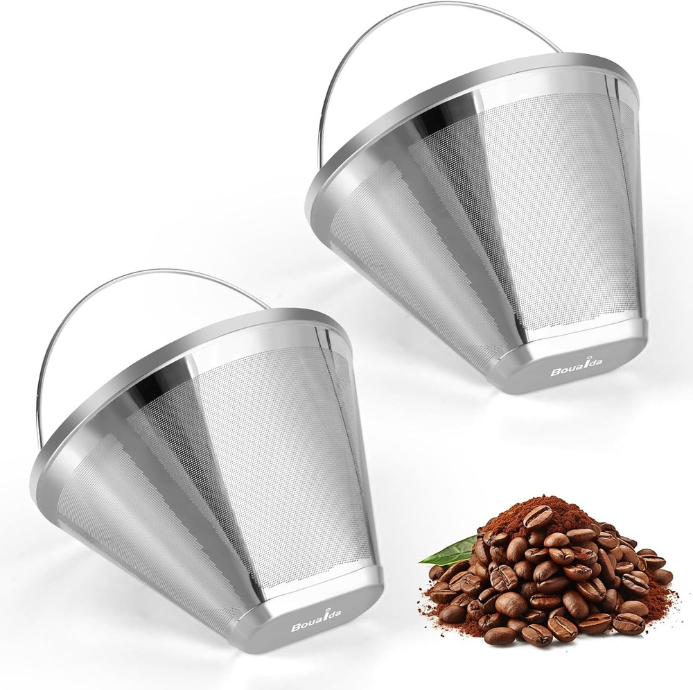 Reusable Cone Coffee Filters 4，304 Stainless Steel Permanent Coffee Filter，Perma